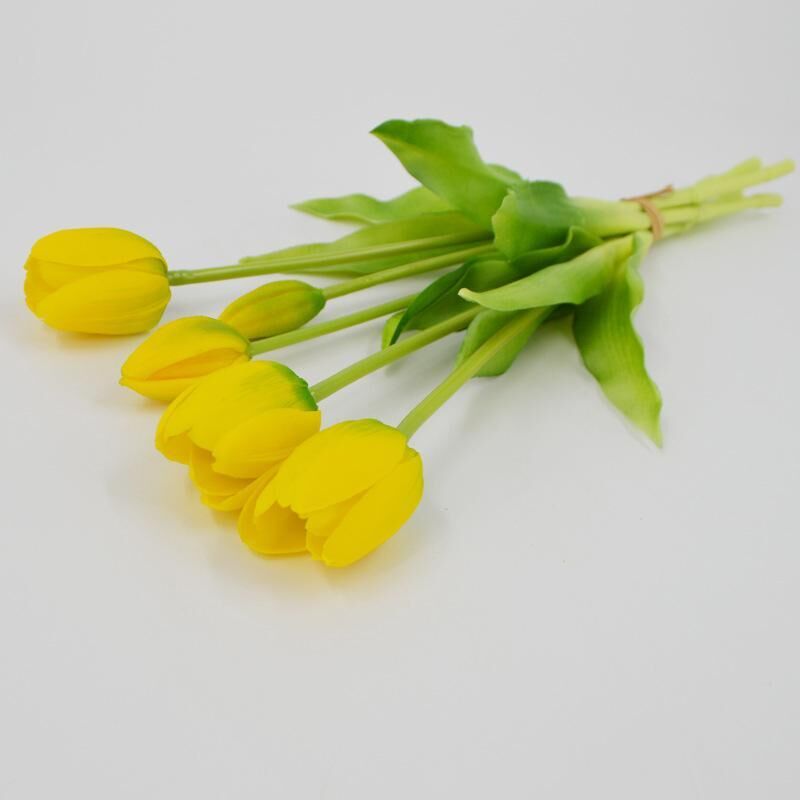 Künstliche Tulpe – Realistischer Effekt – 40 Cm – Strauß – Kunstblumen – Heimdekoration – Dekorativ (gelb)