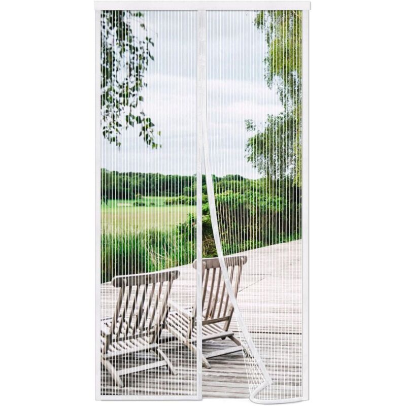 Moskitonetz Für Türen Und Fenster, 90 X 210 Cm, Weiß, Magnetischer Türvorhang, Atmungsaktiv, Ultrafeines Netzgewebe, Mückensicher Für Wohnzimmer, Automatischer Schließmechanismus