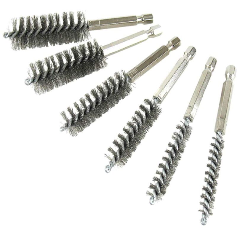 6-teiliges Edelstahl-lochbürstenset In Verschiedenen Größen Zur Reinigung Von Rohren, Anschlüssen, Lagern Und Mehr (8 Mm, 10 Mm, 12 Mm, 15 Mm, 17 Mm, 19 Mm)