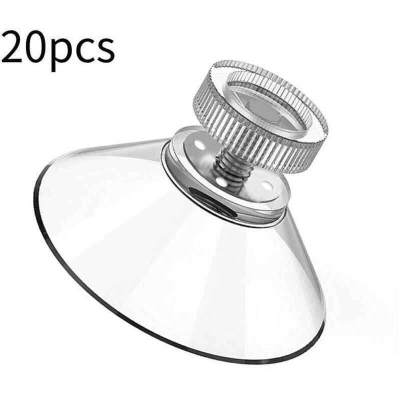 Set Mit 20 Saugnäpfen Mit Gewinde Und M4-rändelmuttern, Transparenter Gewindesaugnapf Ø 40 Mm, Kein Bohren Erforderlich, Fenstersaugnapf Für Auto, Dekoration, Aufhängung