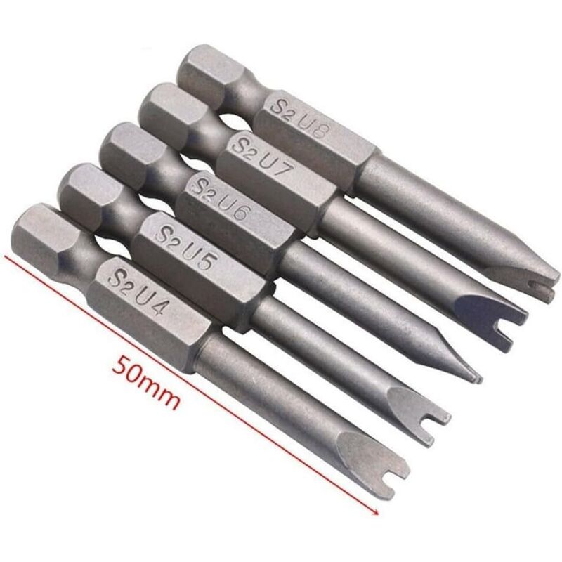 Effiziente U-förmige Magnetische Schraubendreherbits, 50 Mm × 50 Mm, Ideal Für Präzise Reparaturen.