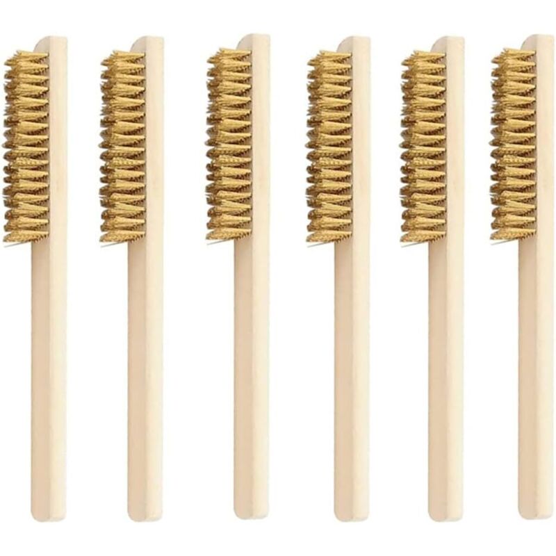 6-teiliges Messingbürsten-set, Metallbürsten-set, Metallbürste Mit Messingborsten, Messingbürsten, Zur Reinigung Von Schweißflecken, Rost Und Für Die Tiefenreinigung