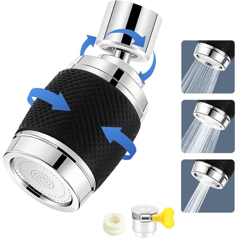 360° Drehbarer Wasserhahnfilter, Wassersparender Strahlregler, Universeller 360° Drehbarer Wasserhahnfilter, Anti-kalk-wasserhahnfilter, Wasserhahn-strahlregler