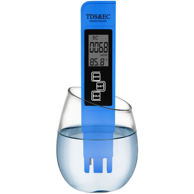 Hochpräzises 3-in-1-ph-meter, Online-wassertester, Ec/ts-wasseranalysestift, Blau