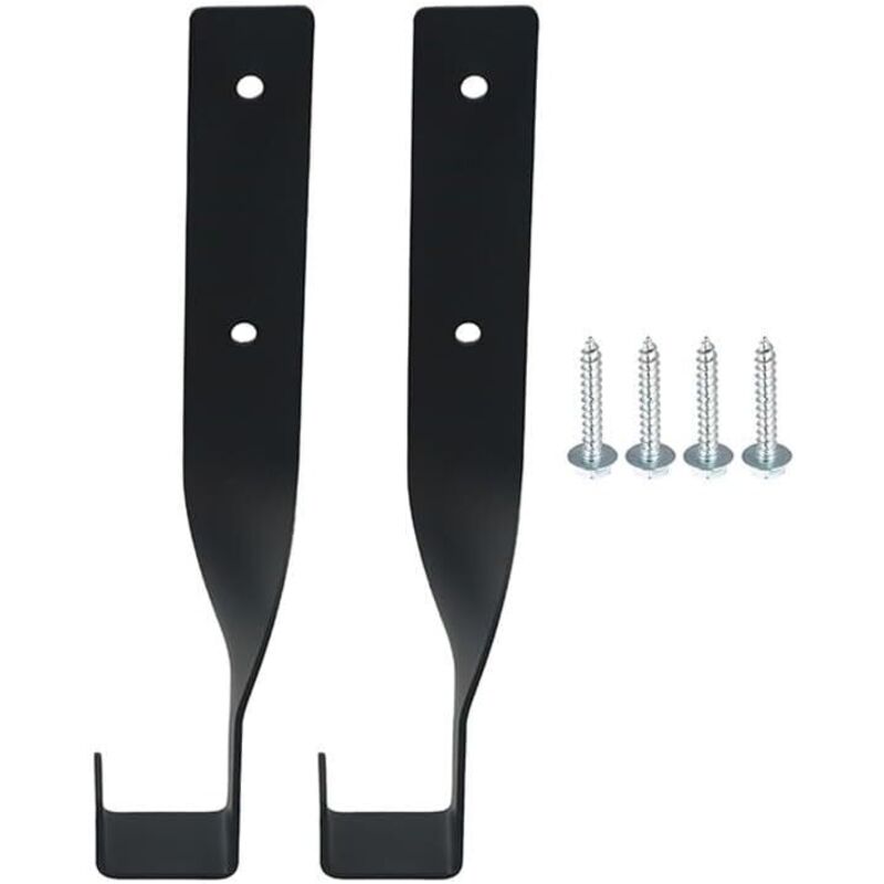 Set Mit 2 Robusten Wandhaken Für Die Garagenaufbewahrung – Stahl-hängehalterung Mit Hoher Tragfähigkeit, Rostbeständiger Schwarzer Beschichtung, Kompatibel
