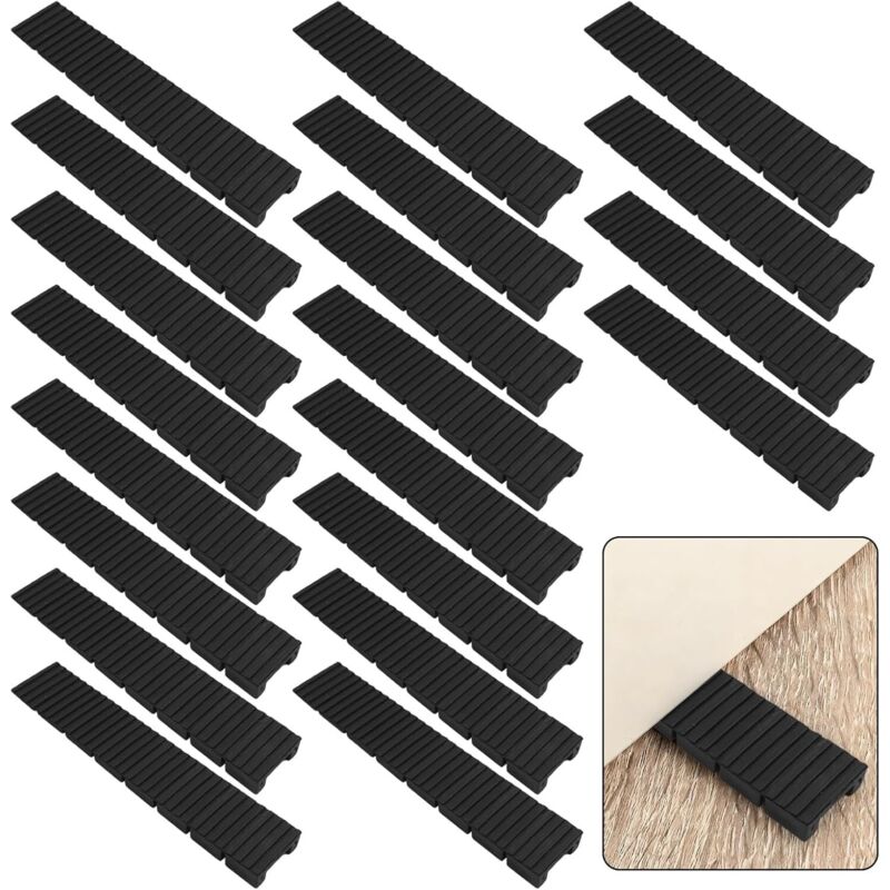 Set Mit 20 Möbelkeilen, Nivellierkeile 100 X 19,5 X 8 Mm, Mit Integrierten Sollbruchstellen, Zum Ausgleichen Unebener Möbelbeine Oder Böden – Schwarz