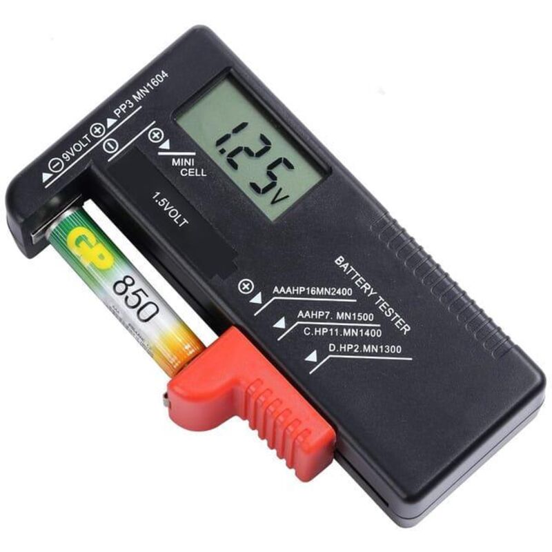 Digitaler Batterietester Für Aa-, Aaa-, C-, D-, Pp3-, 9v-, 1,5v- Und Knopfzellenbatterien