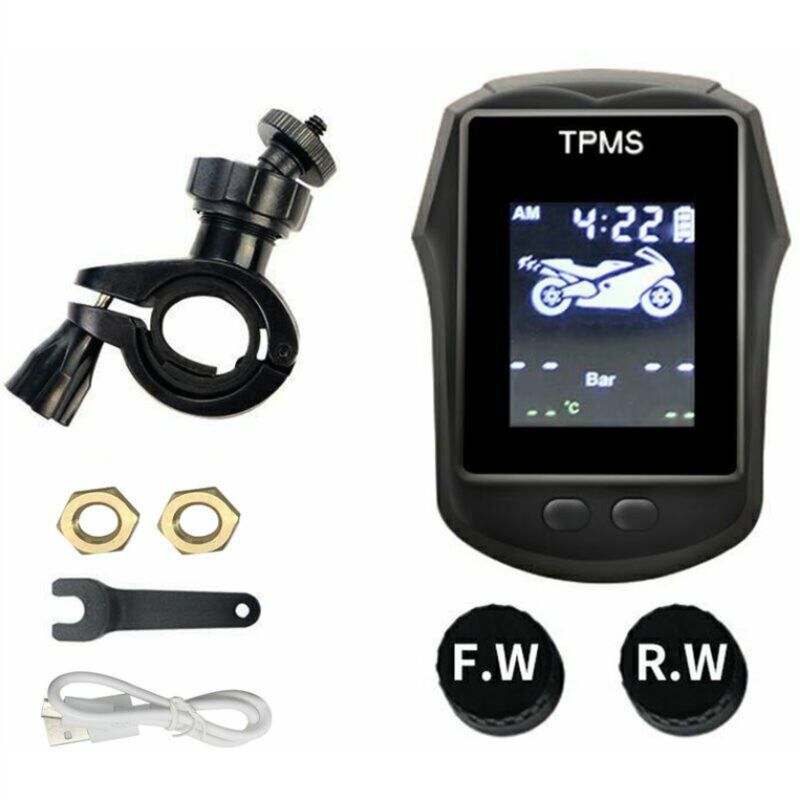 Drahtloses Reifendruckkontrollsystem Mit Uhr Für Motorräder, Geeignet Für Outdoor-sportmodelle