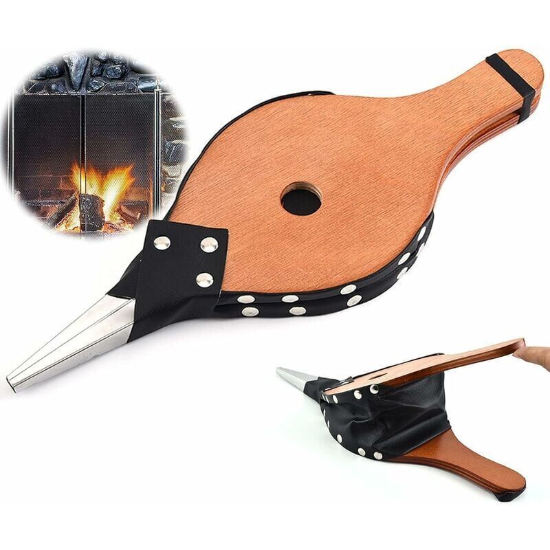Kaminbalg, Luftgebläse Für Holzöfen, Kaminofengebläse, Kaminbalg Für Den Innenbereich, Grillbalg Für Holzkohleöfen, Holzgrills, Camping, 37,7 X 13,7 Cm