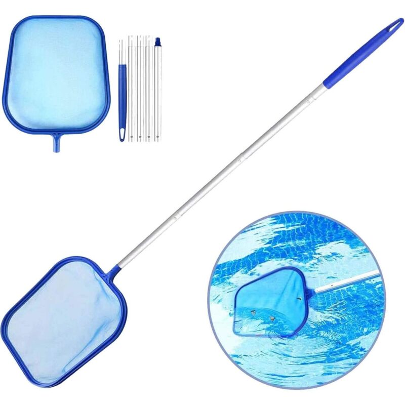 Filet Vom Nettoyage De Piscine, Filet In Feuilles De Water Peu Profonde Mit Poteau, Filet Peu Profond À 5 Abschnitte In Aluminium-enlé