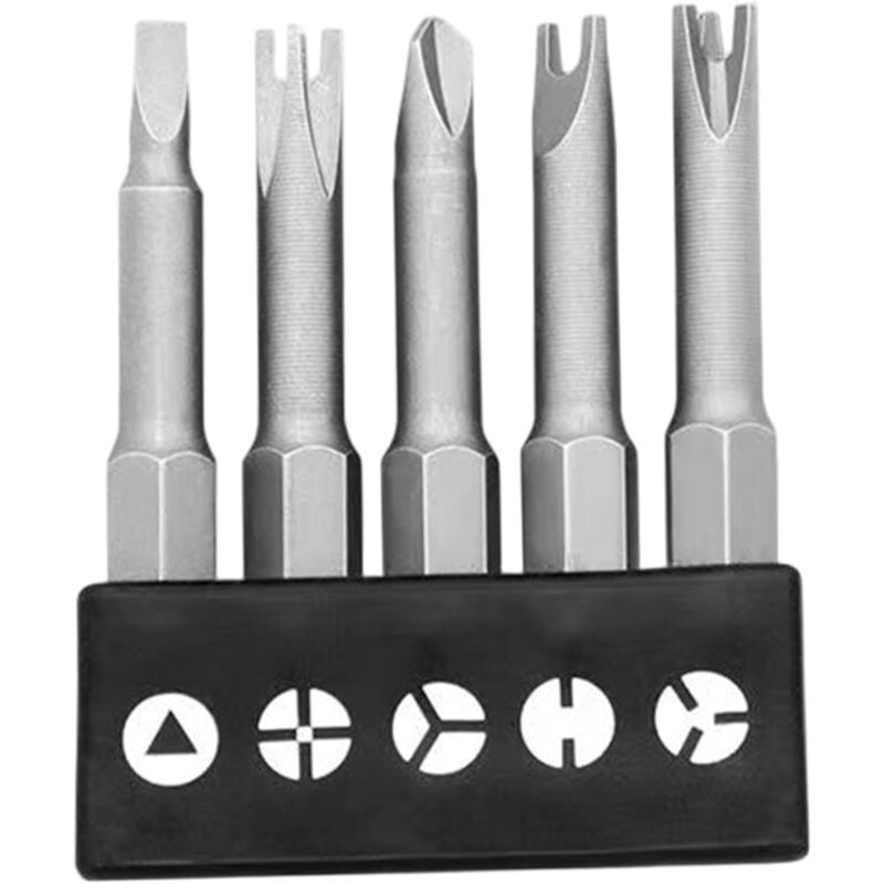 5-teiliges Schraubendreher-bit-set, 2 Zoll, Chrom-vanadium-stahl, Spezialformen Wie U, Y, 3-punkt, Phillips Und Dreieck Für Mechaniker Und Elektriker