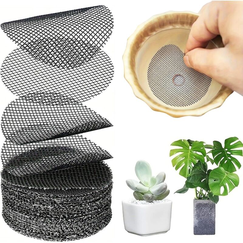 100 Stück Bonsai-drainagegitter, Matte Für Runde Blumentöpfe, Kunststoffgitter Für Bonsai-becher, Blumentöpfe Oder Pflanzgefäße – 5 Cm