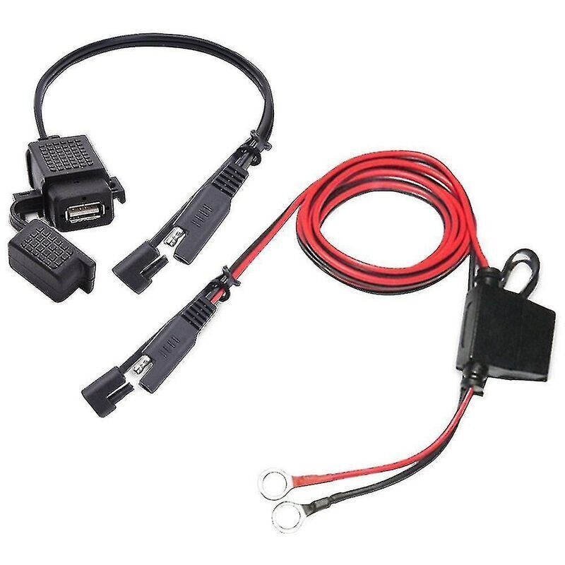 Usb-motorradladegerät, Sae-auf-usb-kabeladapter, Schnellkupplung, Wasserdichter 2,1-a-usb-anschluss