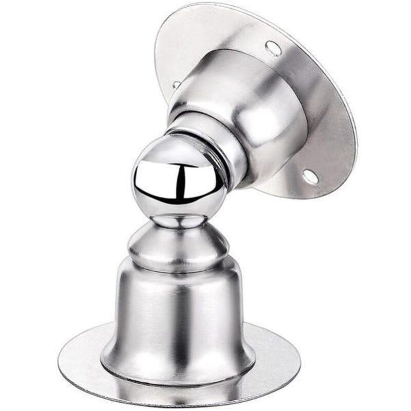 Stück Magnetische Türstopper, Edelstahl Mit 3m Doppelseitigem Klebeband Oder Schrauben - Kein Bohren Erforderlich (gebürsteter Stahl)