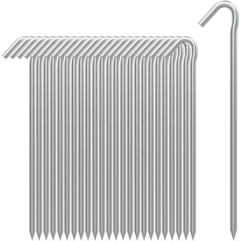 Metall-zeltnägel, Gartenzaunhaken, Campingnägel, Robuste, Verzinkte Zeltnägel Für Planen, Aufblasbare Artikel, Weihnachtsdekorationen Im Freien, 25er-packung