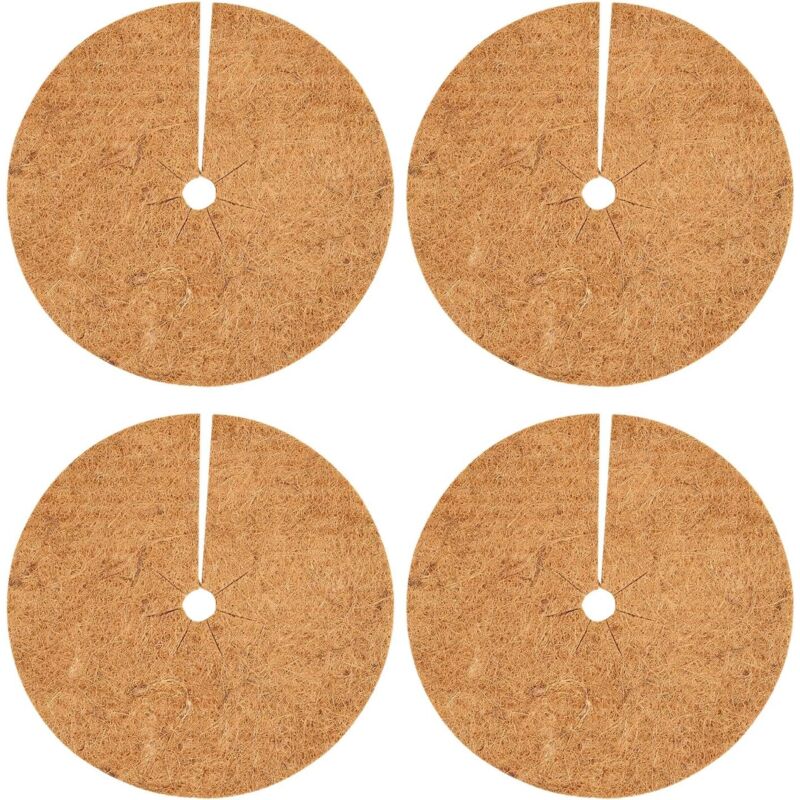 Set Mit 4 Pflanzenabdeckungen Aus Kokosnussschalen (25 Cm Durchmesser) Für Blumentöpfe, Unkrautvlies, Winterpflanzen Im Freien