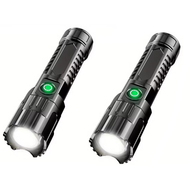 Led-taschenlampe, Hohe Leistung (10.000 Lumen), Superhelle Taktische Taschenlampe, Wiederaufladbar, 3 Zoomstufen, Wasserdicht – Ideal Für Notfälle, Outdoor-aktivitäten, Zuhause, Camping Und Wandern.