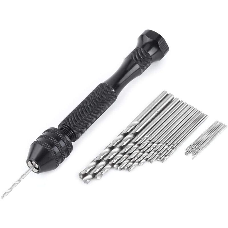 Präzisions-handbohrmaschine Mit Schraubstock, 0,5–3,0 Mm Spannfutter Mit 25 Präzisionsbohrern Für Kunsthandwerk, Schmuckherstellung Oder Souvenirproduktion