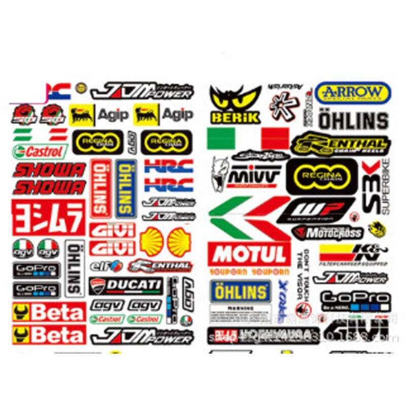 Bögen Motorradaufkleber, Rennmotorradaufkleber, Wetterfestes Vinyl, Geeignet Für Motorräder, Rennräder, Fahrräder, Skateboards Und Helme