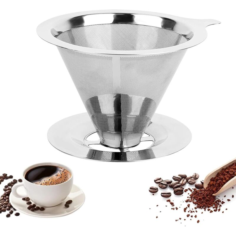 Kaffeefilter Für Langsames Auftropfen, Edelstahl-kaffeefilter, Hitzebeständig – Kaffeesieb, Kaffeefilterhalter Für Die Manuelle Kaffeezubereitung, Leicht Zu Reinigende Kaffeefilter