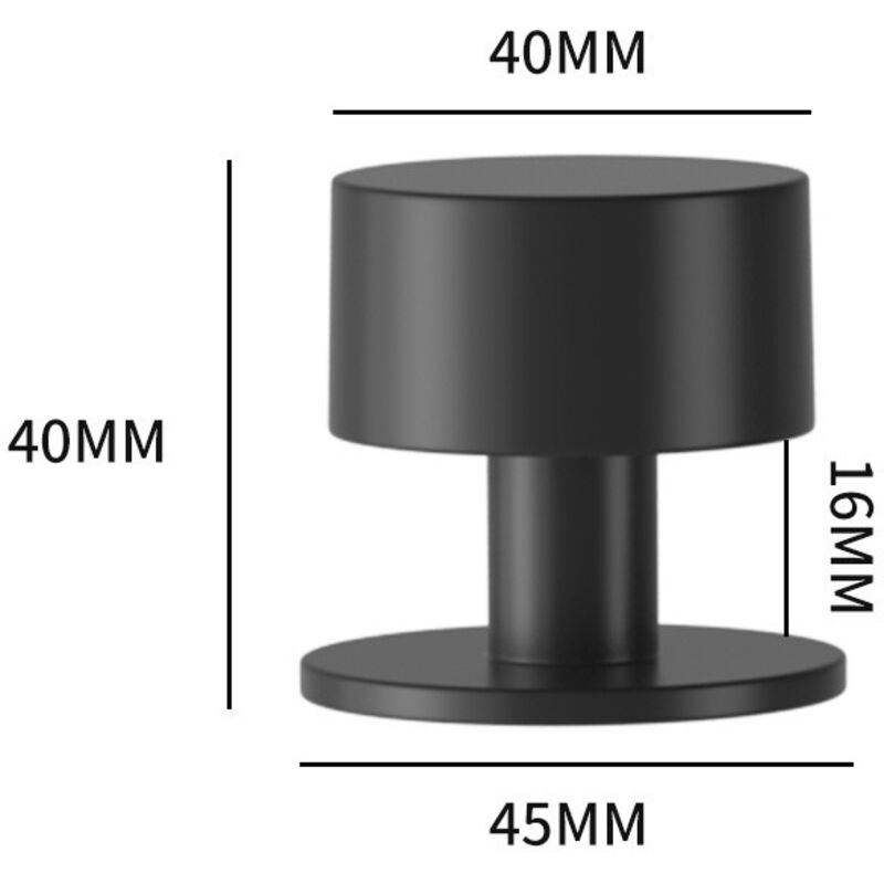 Stück Selbstklebender Türstopper Aus Edelstahl Mit Stoßdämpfendem Gummi Zur Wand- Oder Bodenmontage (40 Mm, Schwarz)