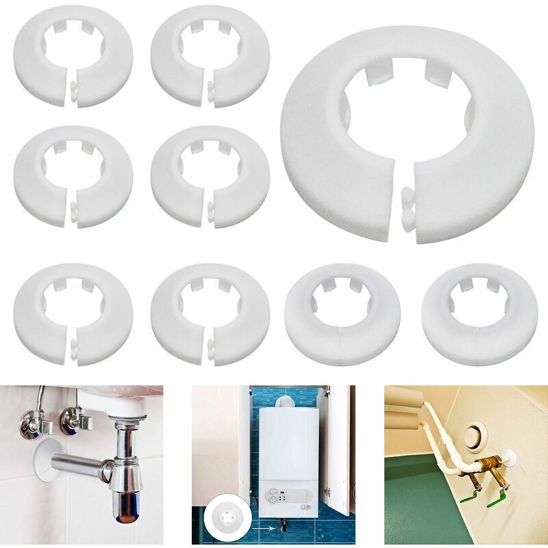 Heizkörperrosetten-rohrabdeckung 16 Mm / 20 Mm / 25 Mm – 24 Stück – Hochwertiger Kunststoff – Einfache Montage Mit Verriegelungsclip – 24 Stück