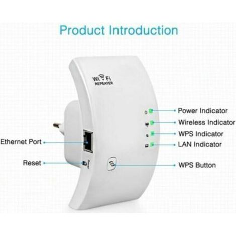 Wlan-repeater/verstärker 300 Mbit/s, Reichweite Bis Zu 200 M², Wlan-extender/access Point, Erweitert Die Wlan-abdeckung, Kompatibel Mit Allen Internet-routern, Ethernet-anschluss, Wp
