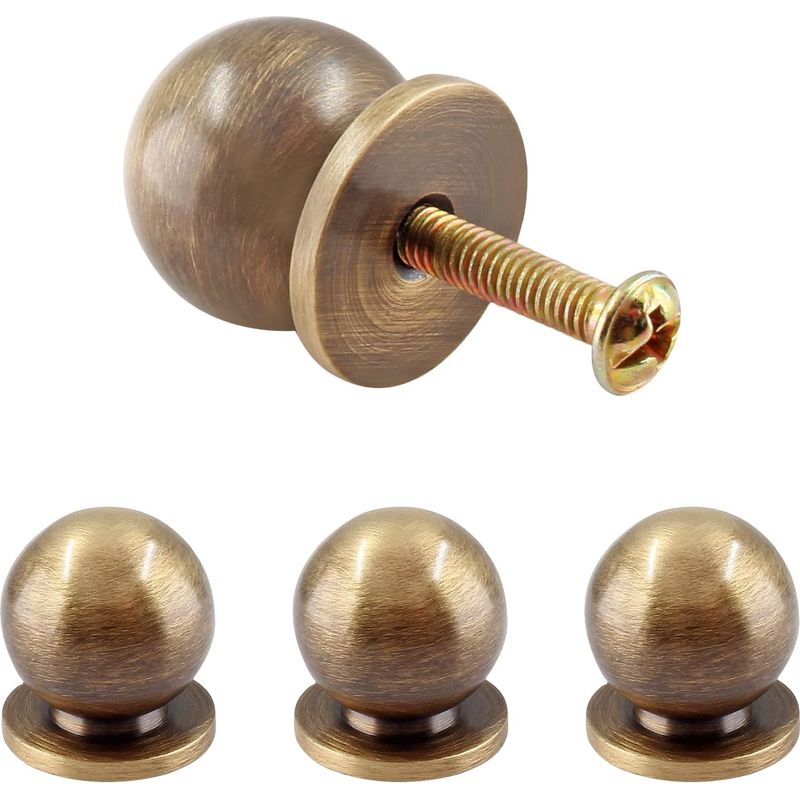 Set Mit 4 Mini-rundknöpfen Aus Massivem Messing, 1,9 Cm Durchmesser, Mini-schubladengriffe In Gold, Mini-knöpfe Für Schmuckkästchen, Bronze