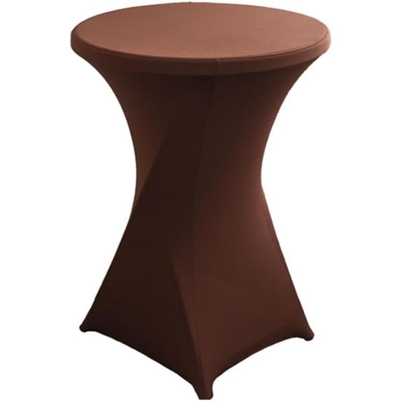 Runde Tischdecke Aus Stretch-spandex, Stehtischdecke, Cocktailtischdecke Für Restaurant, Bar, Cocktailtisch, Hochzeitsbanketttisch (80×75cm, Dunkelbraun)