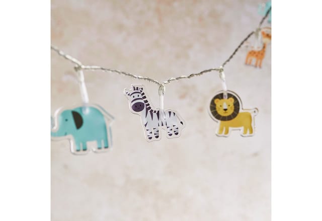 12er Safari Lichterkette Kinderzimmer