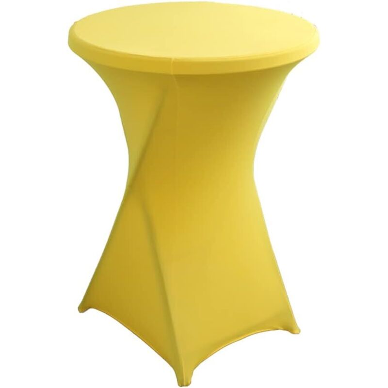 Waschbare Tischdecke, Runde Stehtischdecke, Schutztischdecke Für Bar, Hochzeitsbanketttisch, Stehtisch Für Bistro (gelb, Ø: 60 Cm × H: 110 Cm)