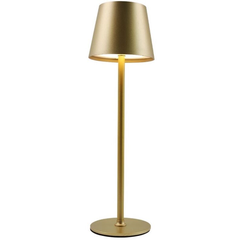 Kabellose Schreibtischlampe Mit Einstellbarer Helligkeit, 3-farbiger Touch-led, Mit Usb-c (gold)