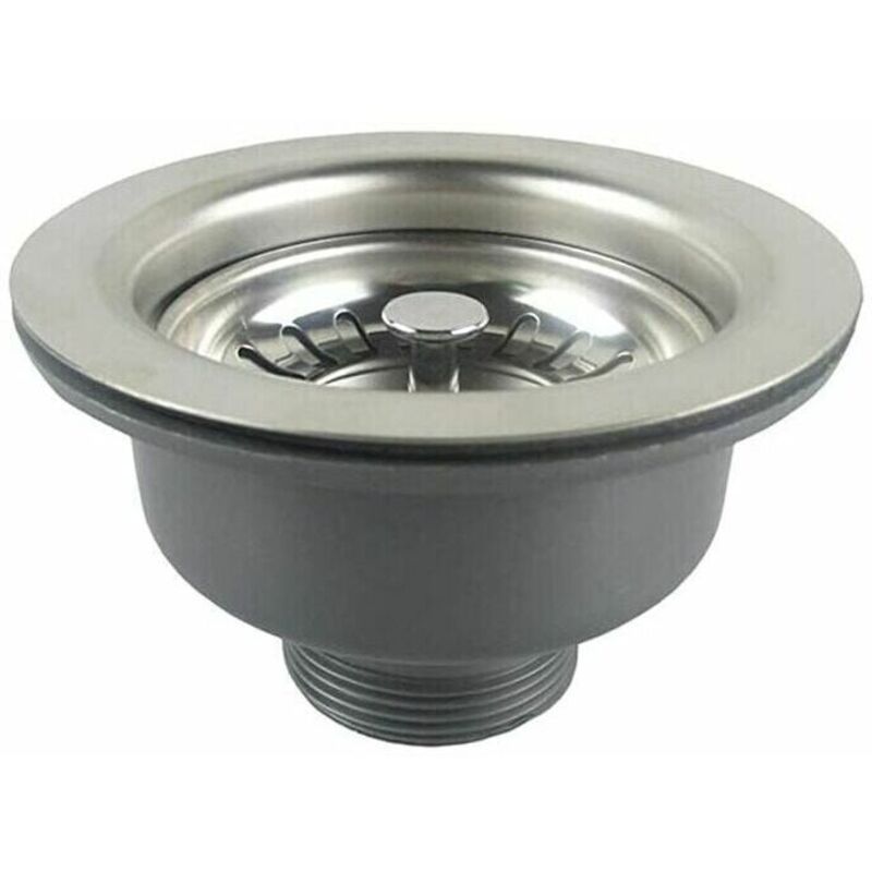 Qrity Spülbeckenablauf Ohne Überlauf, Edelstahlkorb, Ø 110 Mm (1½"), Edelstahl + Abs