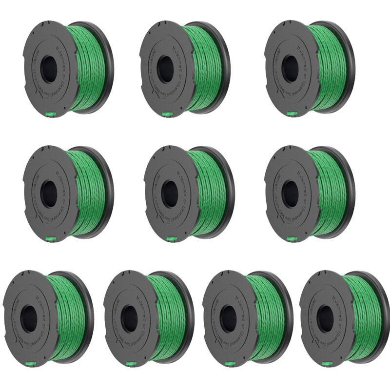 Packung Mit 10 Grünen Trimmerfadenspulen Für Black & Decker Gl7033 Gl8033 Gl9035 A6482 Freischneider -