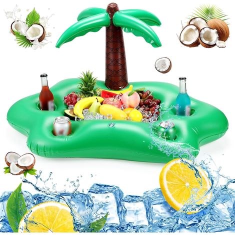 2-in-1 Aufblasbarer Getränkehalter Und Schwimmendes Tablett – 8 Löcher – Großes Fassungsvermögen – Aufblasbarer Pool-getränkehalter – Schwimmender Getränkehalter