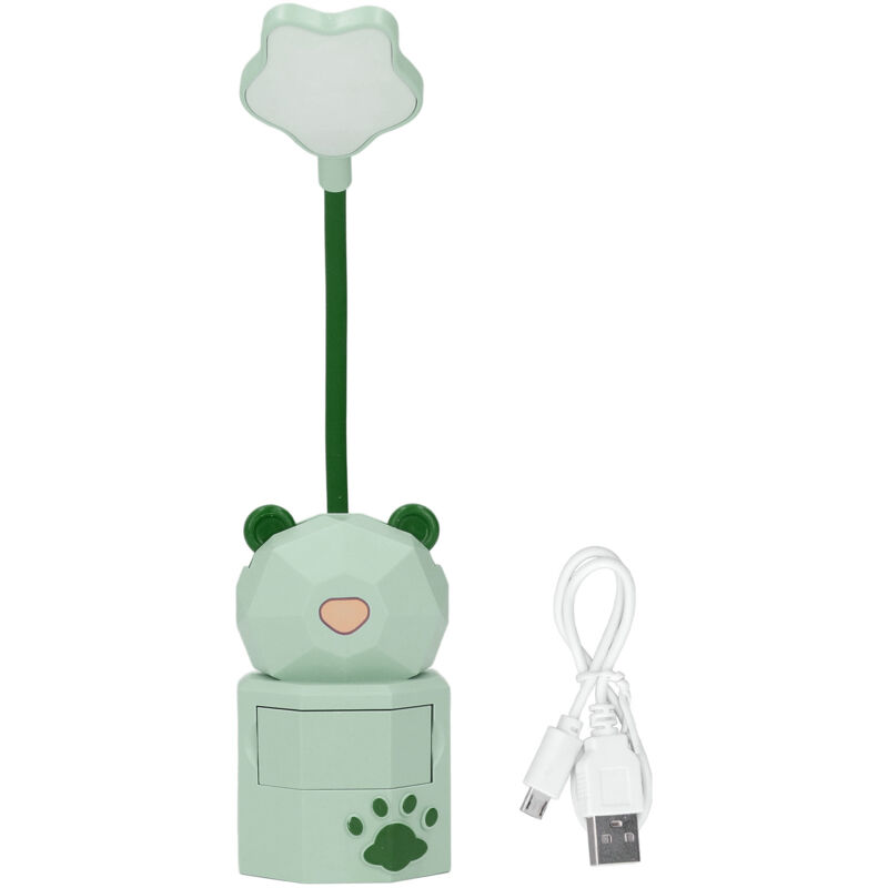 Jeffergarden Cartoon Led-schreibtischlampe, Augenschutz, Leselicht, Usb-ladegerät, Tischlampe Für Schlafzimmer, Studentenwohnheim, Grün