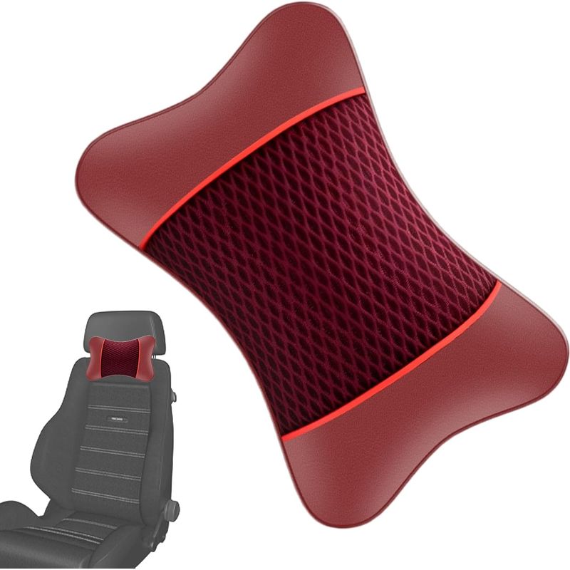 Nackenkissen Fürs Auto – Ergonomisches Kopfstützenkissen Für Autositz Und Zuhause – Atmungsaktiv – Elastisches Reisekissen Für Autofahrten – Bürostuhl – Nackenkissen