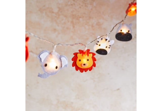 16er Safari Lichterkette Kinderzimmer aus Filz