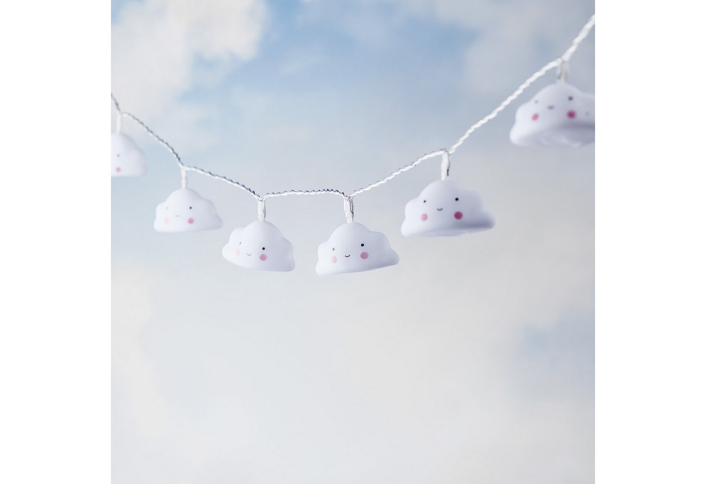 10er Wolken Lichterkette Kinderzimmer