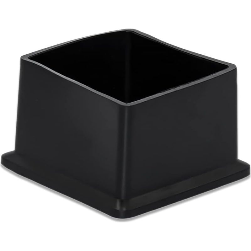 Schwarz. Set Mit 4 Quadratischen Kappen Für Stühle, Tische, Böden Und Bodenschutzbeine, Aus Abriebfestem Pvc, 60 Mm X 60 Mm (6,0 X 6,0 Cm)