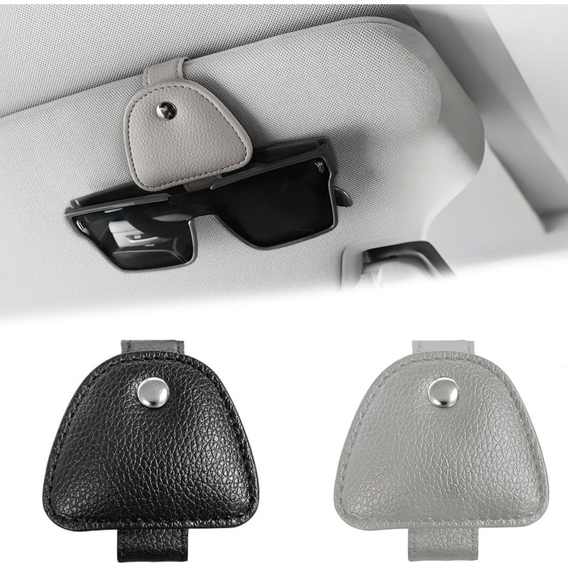 2-teiliger Magnetischer Autobrillenhalter, Brillenhalterung Aus Leder Für Die Sonnenblende, Universell Einsetzbar Für Sonnenbrillen, Karten Und Tickets