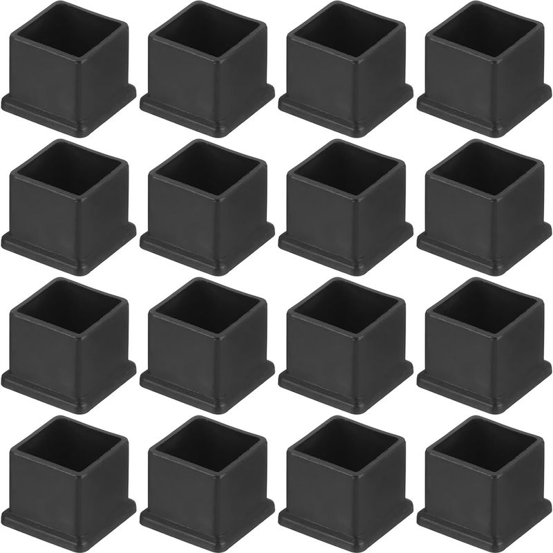 16 Quadratische Pvc-stuhlbeinkappen, 30 Mm X 30 Mm Außendurchmesser, Schwarz, Zum Schutz Von Tisch- Und Möbelbeinen, Stuhlbeinabdeckungen Und Bodenschonern