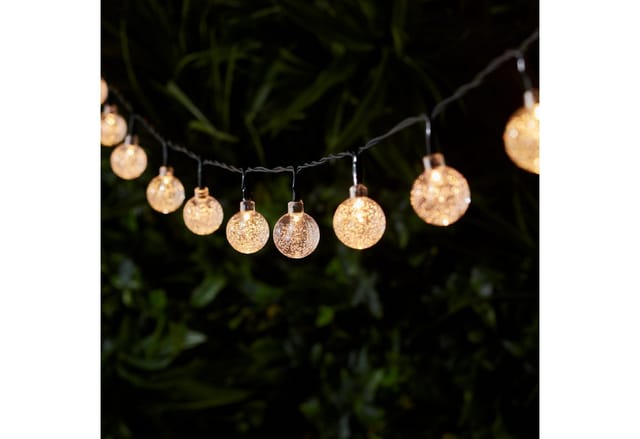 40er LED Solar Lichterkette Bubble Ball warmweiß