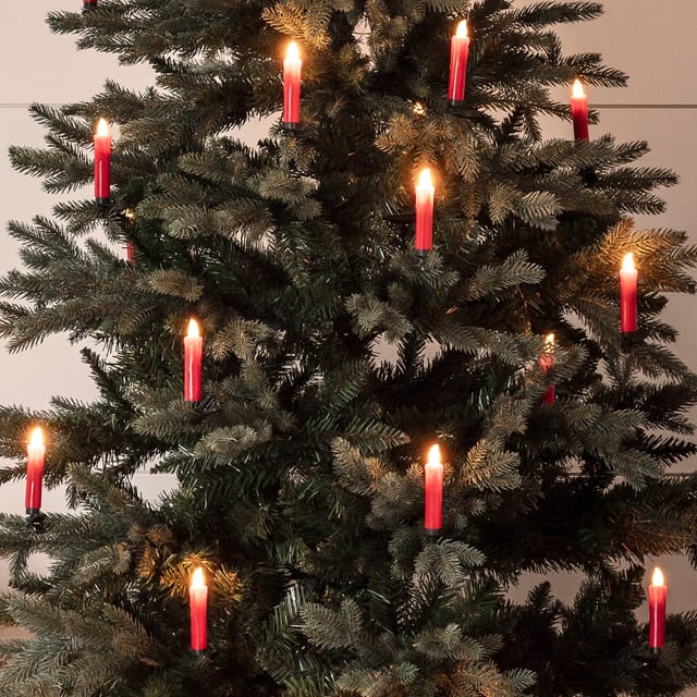 20er LED Weihnachtsbaumkerzen rot