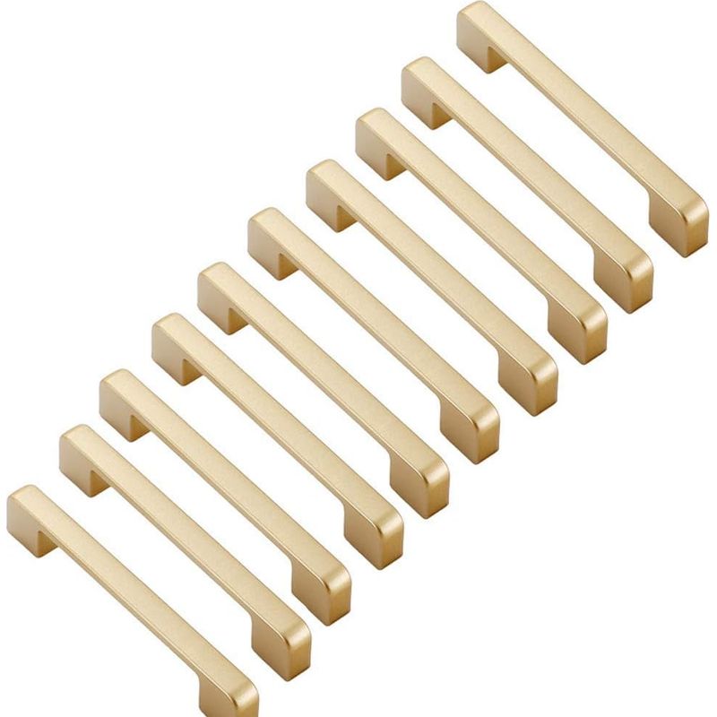 Goldene Küchenschrankgriffe, 10er-set, Schubladengriffe, Stangengriffe, 128 Mm Lochabstand – Goldene Möbelgriffe, Küchenschrankgriffe