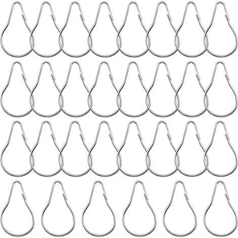30 Stück Gardinenringe, Duschringe, Metallgardinenringe, Offene Gardinenringe, Für Gardinen, Duschstangen (silber)