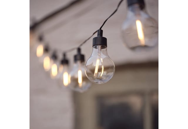 20er LED Solar Party Lichterkette Retro