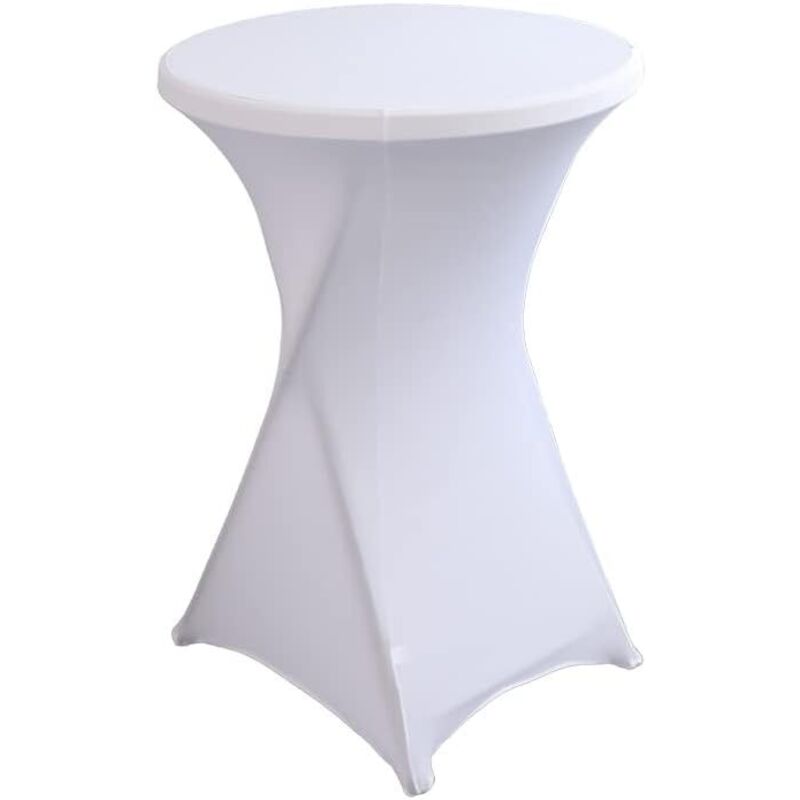 Waschbare Tischdecke, Runde Stehtischdecke, Schutztischdecke Für Bar, Hochzeitsbanketttisch, Stehtisch Im Bistro (weiß, 80×110 Cm)