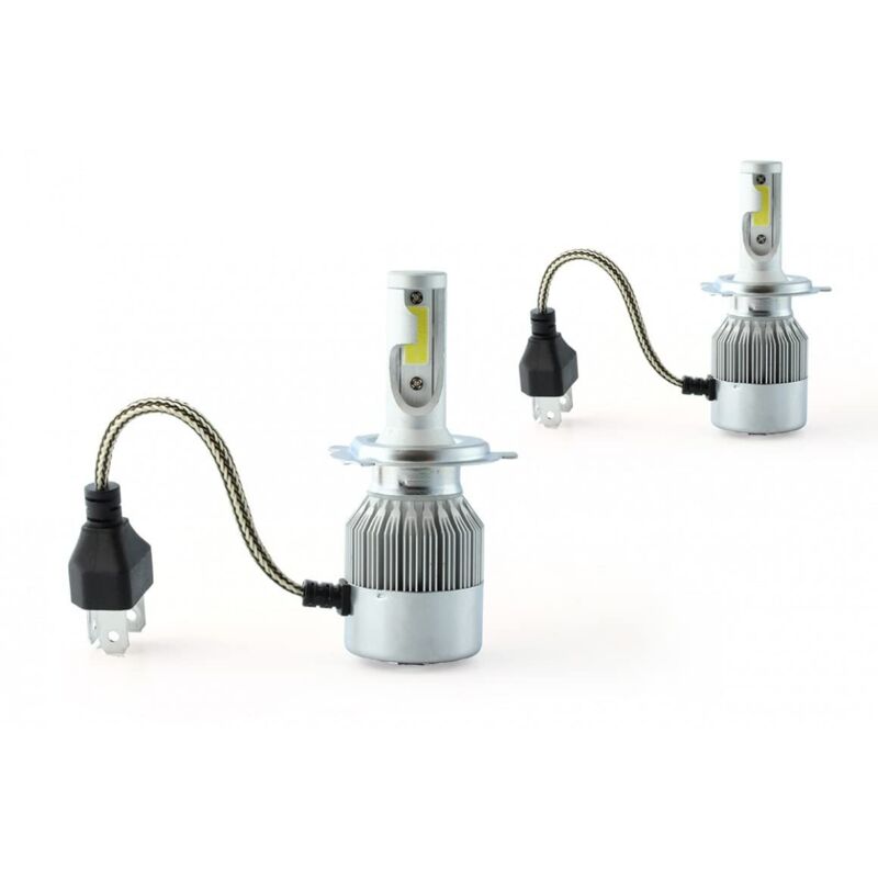 Paar Led-lampen Für Auto Und Motorrad, C6 H4 6000k Weißes Licht Scheinwerfer