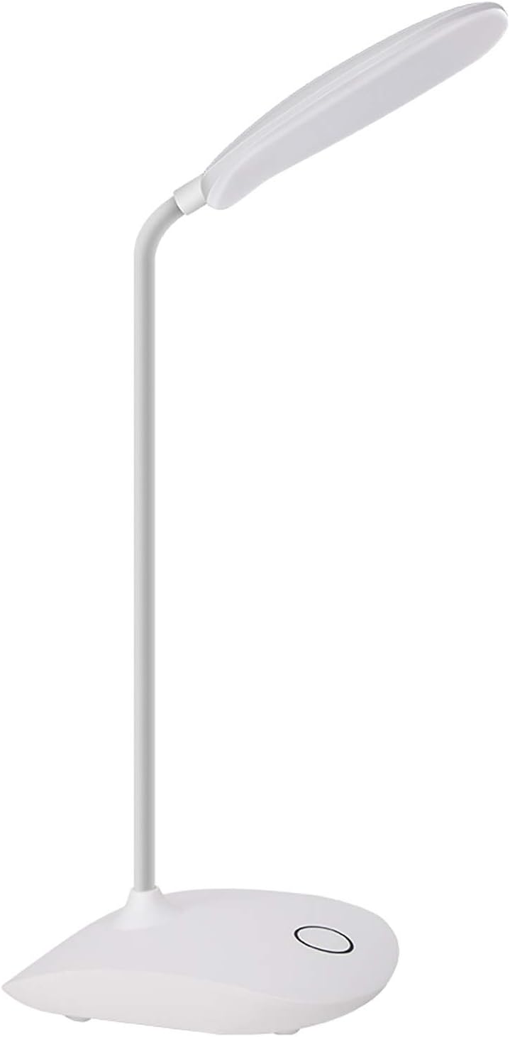 Led-schreibtischlampe Mit Flexiblem Schwanenhals, 3 Helligkeitsstufen, Batteriebetrieb, Touch-bedienung, Augenschutz, 5 W, Nachttischlampe Für Studentenwohnheim, Büro, Schlafzimmer, Weiß